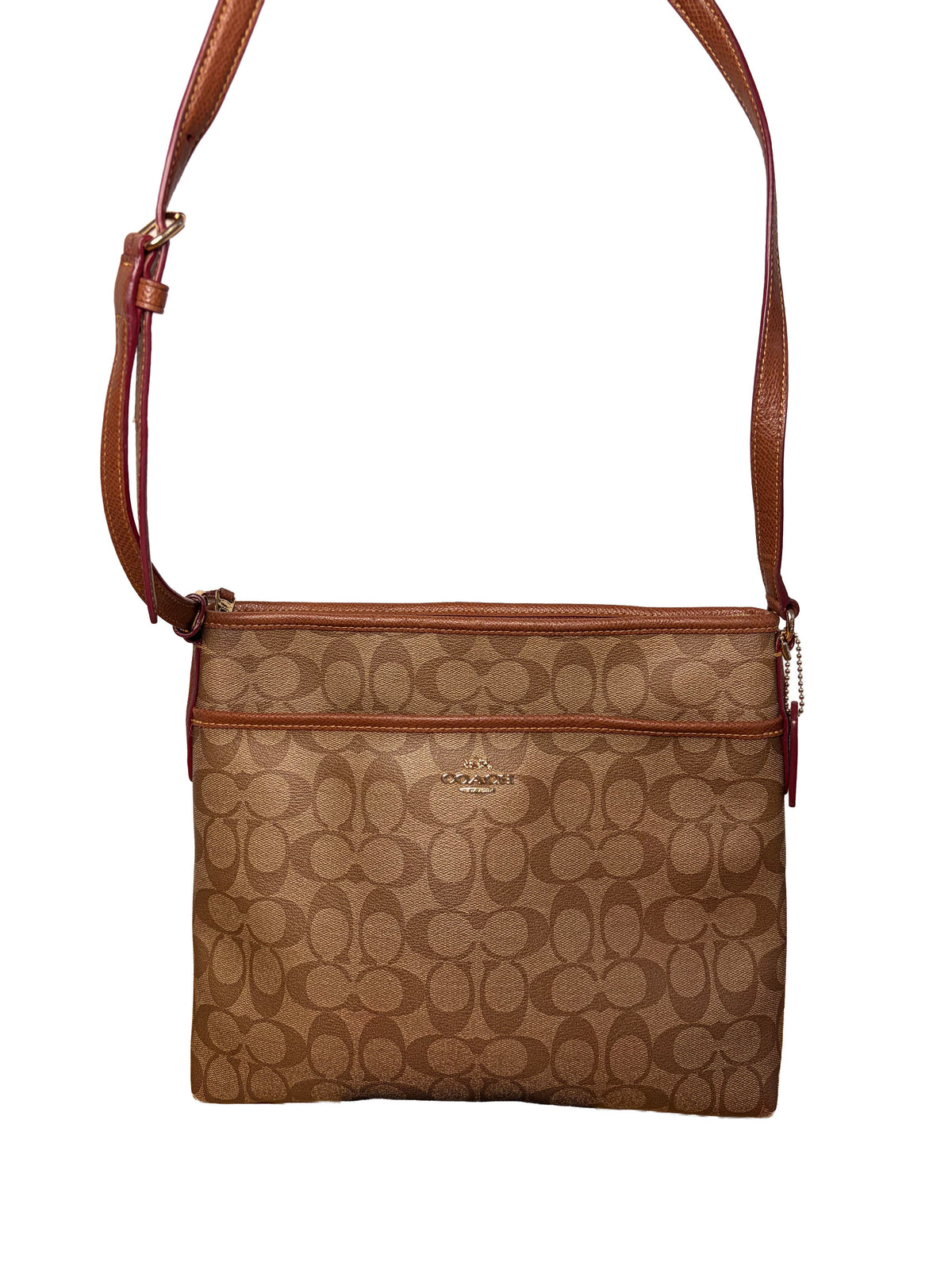 Coach Signature PVC Leather file Style 2-way Handbag
