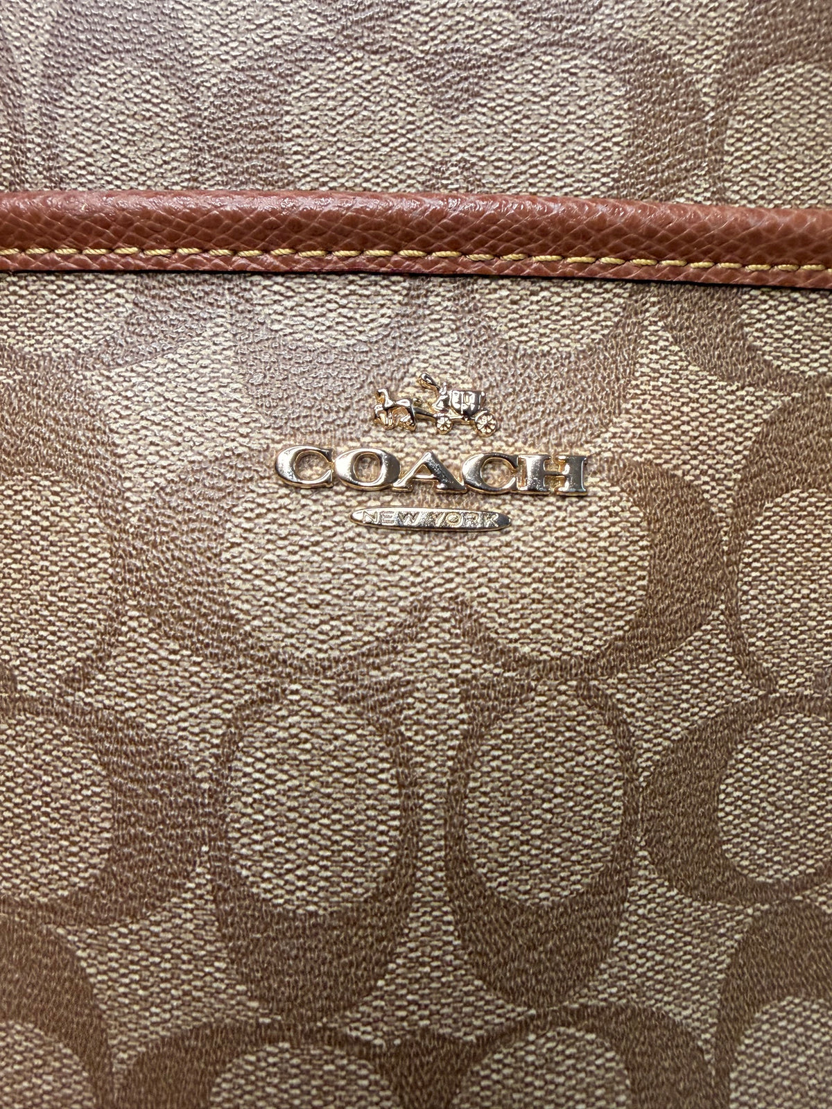Coach Signature PVC Leather file Style 2-way Handbag