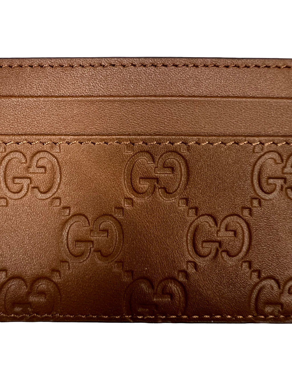 Gucci Brown GG Emblem Leather Card Holder