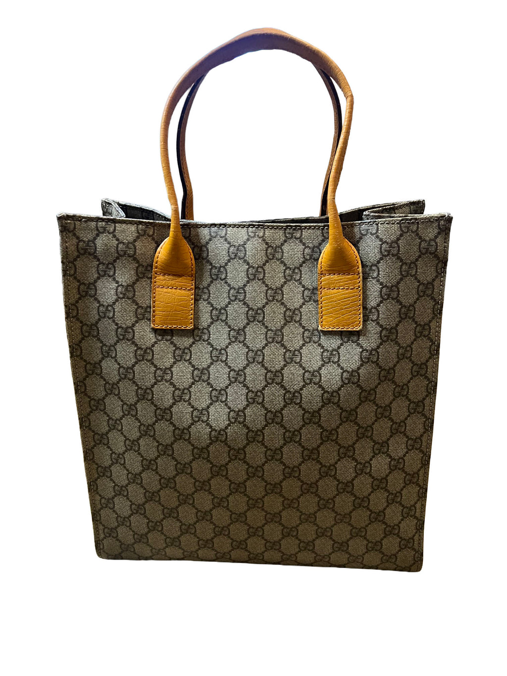 Gucci GG Supreme Beige/Brown Canvas and Leather Tote Bag