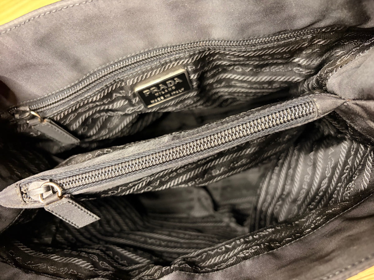 Vintage Prada Pocono Nylon Shoulder Bag With Chain Strap